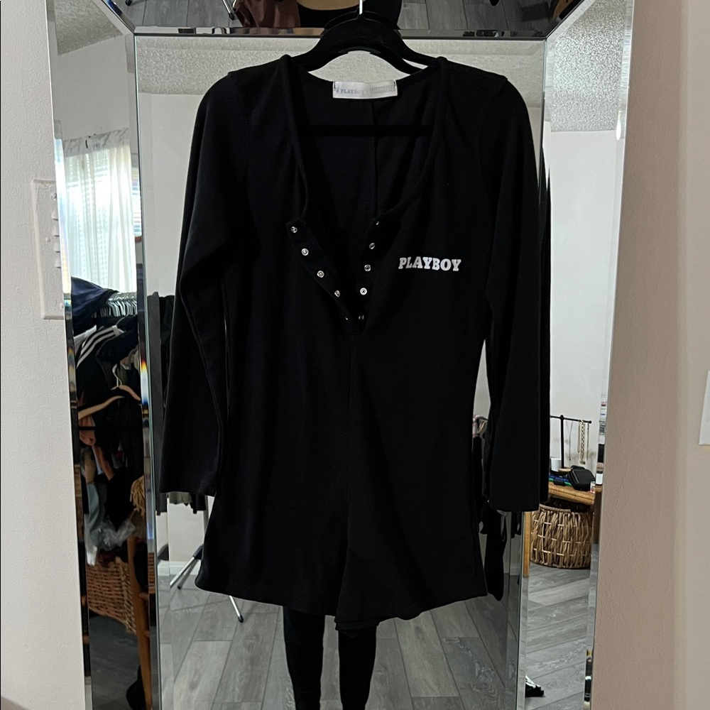 Missguided Black Pajama Romper